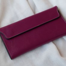 Lila Leder Brieftasche Stil Brieftasche zu personalisieren