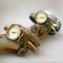 Personalisierte Armbanduhr Double-Turn Duo-Leder Zifferblatt arabische Ziffern