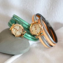 Uhr mit roségoldenem Zifferblatt und Double-Turn-Armband zum Selbstgestalten